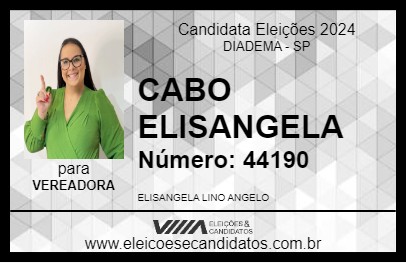 Candidato CABO ELISANGELA 2024 - DIADEMA - Eleições