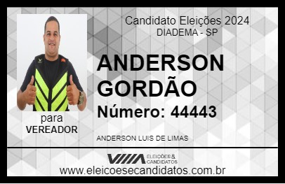 Candidato ANDERSON GORDÃO 2024 - DIADEMA - Eleições