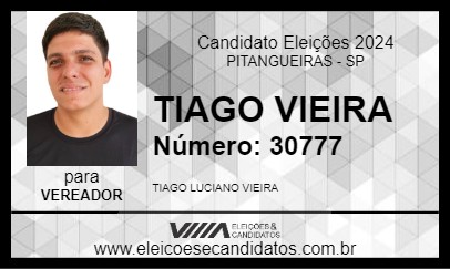 Candidato TIAGO VIEIRA 2024 - PITANGUEIRAS - Eleições