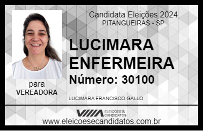 Candidato LUCIMARA ENFERMEIRA 2024 - PITANGUEIRAS - Eleições