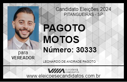 Candidato PAGOTO MOTOS 2024 - PITANGUEIRAS - Eleições