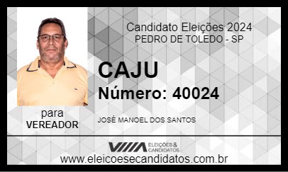 Candidato CAJU 2024 - PEDRO DE TOLEDO - Eleições