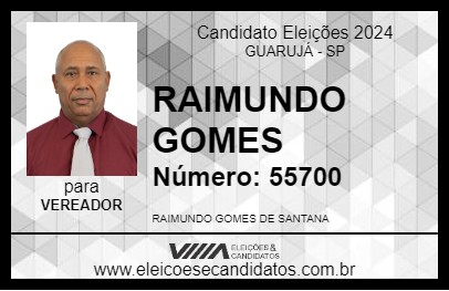 Candidato RAIMUNDO GOMES 2024 - GUARUJÁ - Eleições