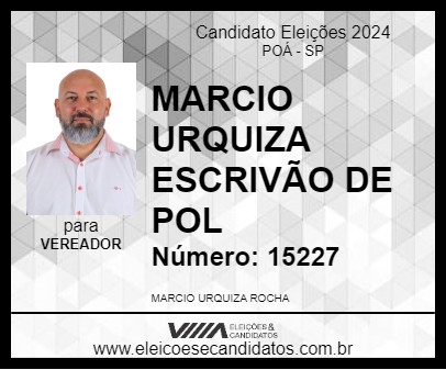 Candidato MARCIO URQUIZA ESCRIVÃO 2024 - POÁ - Eleições