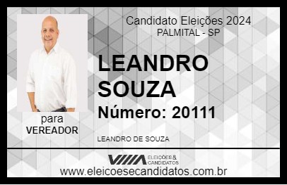 Candidato LEANDRO SOUZA 2024 - PALMITAL - Eleições