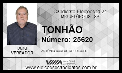 Candidato TONHÃO 2024 - MIGUELÓPOLIS - Eleições