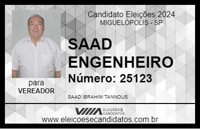 Candidato SAAD ENGENHEIRO 2024 - MIGUELÓPOLIS - Eleições