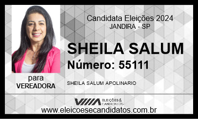 Candidato SHEILA SALUM 2024 - JANDIRA - Eleições