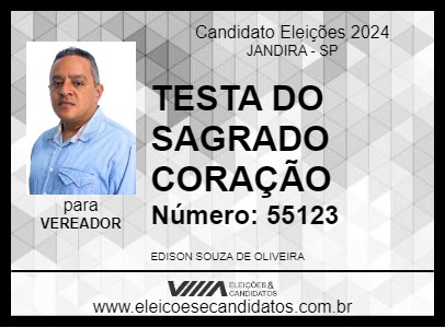 Candidato TESTA DO SAGRADO CORAÇÃO 2024 - JANDIRA - Eleições