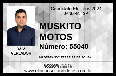 Candidato MUSKITO MOTOS 2024 - JANDIRA - Eleições