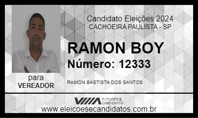 Candidato RAMON BOY 2024 - CACHOEIRA PAULISTA - Eleições