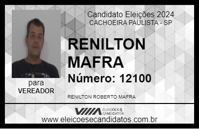 Candidato RENILTON MAFRA 2024 - CACHOEIRA PAULISTA - Eleições