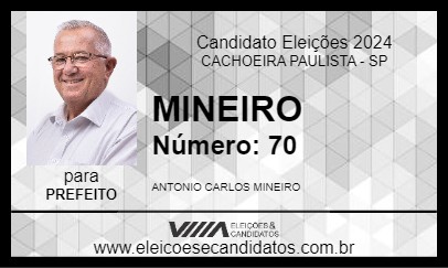 Candidato MINEIRO 2024 - CACHOEIRA PAULISTA - Eleições