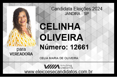 Candidato CELINHA OLIVEIRA 2024 - JANDIRA - Eleições