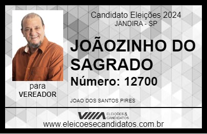 Candidato JOÃOZINHO DO SAGRADO 2024 - JANDIRA - Eleições