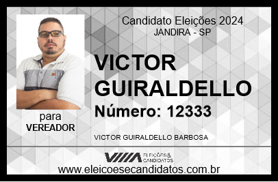 Candidato VICTOR GUIRALDELLO 2024 - JANDIRA - Eleições