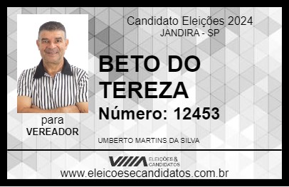 Candidato BETO DO TEREZA 2024 - JANDIRA - Eleições