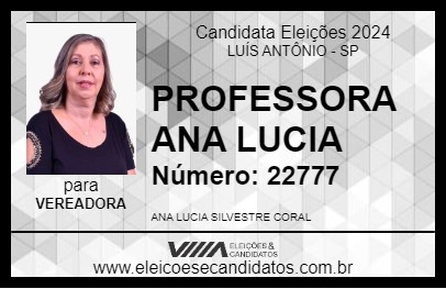 Candidato PROFESSORA ANA LUCIA 2024 - LUÍS ANTÔNIO - Eleições