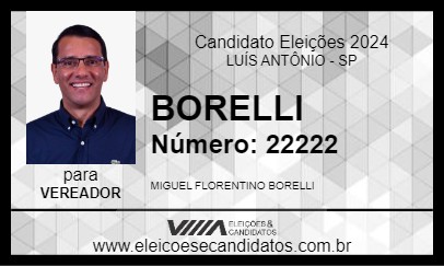 Candidato BORELLI 2024 - LUÍS ANTÔNIO - Eleições