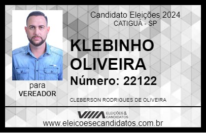 Candidato KLEBINHO OLIVEIRA 2024 - CATIGUÁ - Eleições