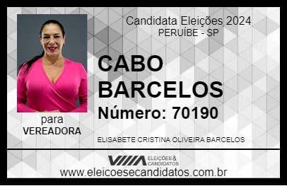 Candidato CABO BARCELOS 2024 - PERUÍBE - Eleições