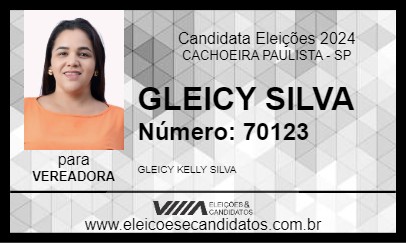 Candidato GLEICY SILVA 2024 - CACHOEIRA PAULISTA - Eleições