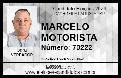 Candidato MARCELO MOTORISTA 2024 - CACHOEIRA PAULISTA - Eleições