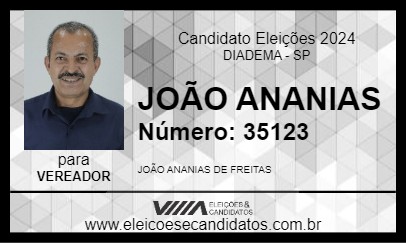 Candidato JOÃO ANANIAS 2024 - DIADEMA - Eleições