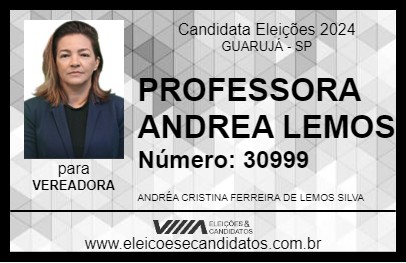 Candidato PROFESSORA ANDREA LEMOS 2024 - GUARUJÁ - Eleições