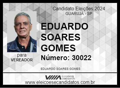 Candidato EDUARDO SOARES GOMES 2024 - GUARUJÁ - Eleições