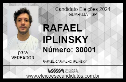 Candidato RAFAEL IPLINSKY 2024 - GUARUJÁ - Eleições