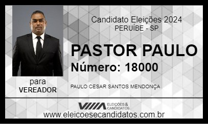 Candidato PASTOR PAULO 2024 - PERUÍBE - Eleições