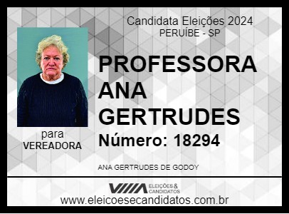 Candidato PROFESSORA ANA GERTRUDES 2024 - PERUÍBE - Eleições