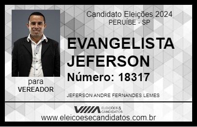 Candidato EVANGELISTA JEFERSON 2024 - PERUÍBE - Eleições