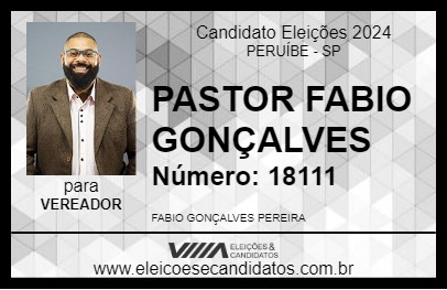 Candidato PASTOR FABIO GONÇALVES 2024 - PERUÍBE - Eleições