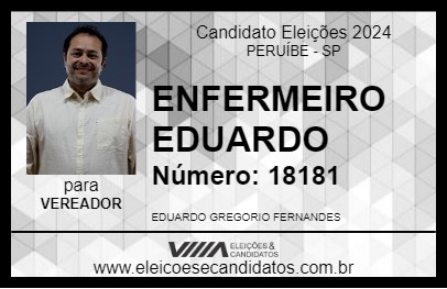 Candidato ENFERMEIRO EDUARDO 2024 - PERUÍBE - Eleições