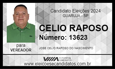 Candidato CELIO RAPOSO 2024 - GUARUJÁ - Eleições