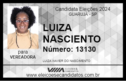 Candidato LUIZA NASCIMENTO 2024 - GUARUJÁ - Eleições