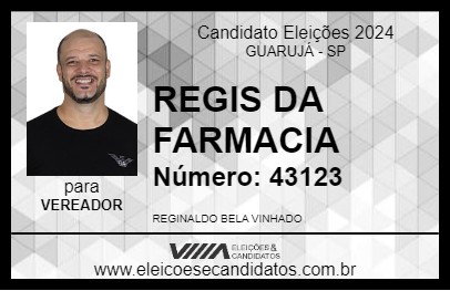 Candidato REGIS DA FARMACIA 2024 - GUARUJÁ - Eleições