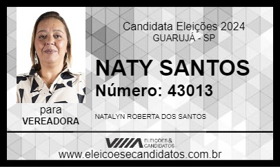 Candidato NATY SANTOS 2024 - GUARUJÁ - Eleições