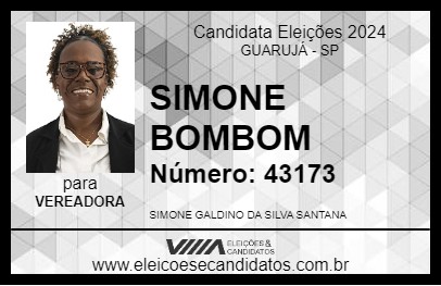 Candidato SIMONE BOMBOM 2024 - GUARUJÁ - Eleições