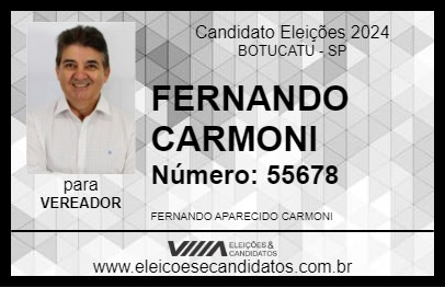 Candidato FERNANDO CARMONI 2024 - BOTUCATU - Eleições