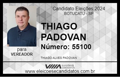 Candidato THIAGO PADOVAN 2024 - BOTUCATU - Eleições