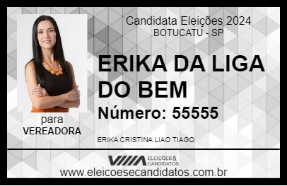 Candidato ERIKA DA LIGA DO BEM 2024 - BOTUCATU - Eleições