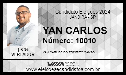 Candidato YAN CARLOS 2024 - JANDIRA - Eleições