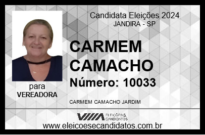 Candidato CARMEN CAMACHO 2024 - JANDIRA - Eleições