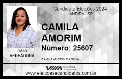 Candidato CAMILA AMORIM 2024 - JANDIRA - Eleições