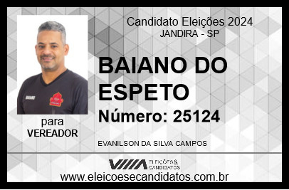 Candidato BAIANO DO ESPETO 2024 - JANDIRA - Eleições