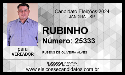 Candidato RUBINHO 2024 - JANDIRA - Eleições