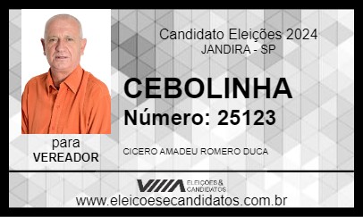 Candidato CEBOLINHA 2024 - JANDIRA - Eleições